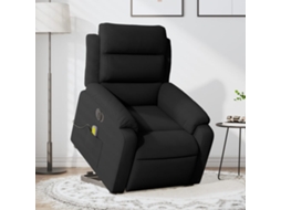 Vidaxl Poltrona Massagens Reclinável Elevatória Elétrica Veludo Preto