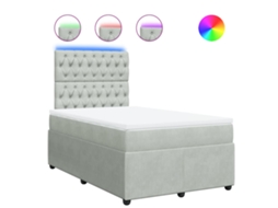 Cama Boxspring com Colchão 120x190 cm Veludo Cinzento Claro MAISON EXCLUSIVE