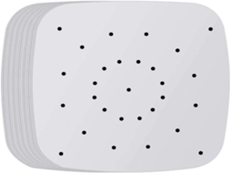 Papel para cozimento a vapor Lurelia, 100 unidades, quadrado, para vegetais, perfurado, para cozimento a vapor.