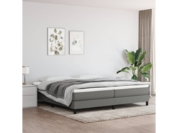 Vidaxl Cama Com Molas/colchão 200x200 Cm Tecido Cinzento-escuro