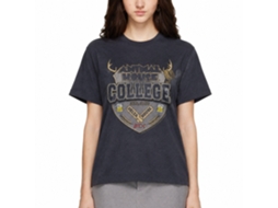 Rockinstone Animal House Movie College Crest Heather Navy Adult T-shirt Size:l