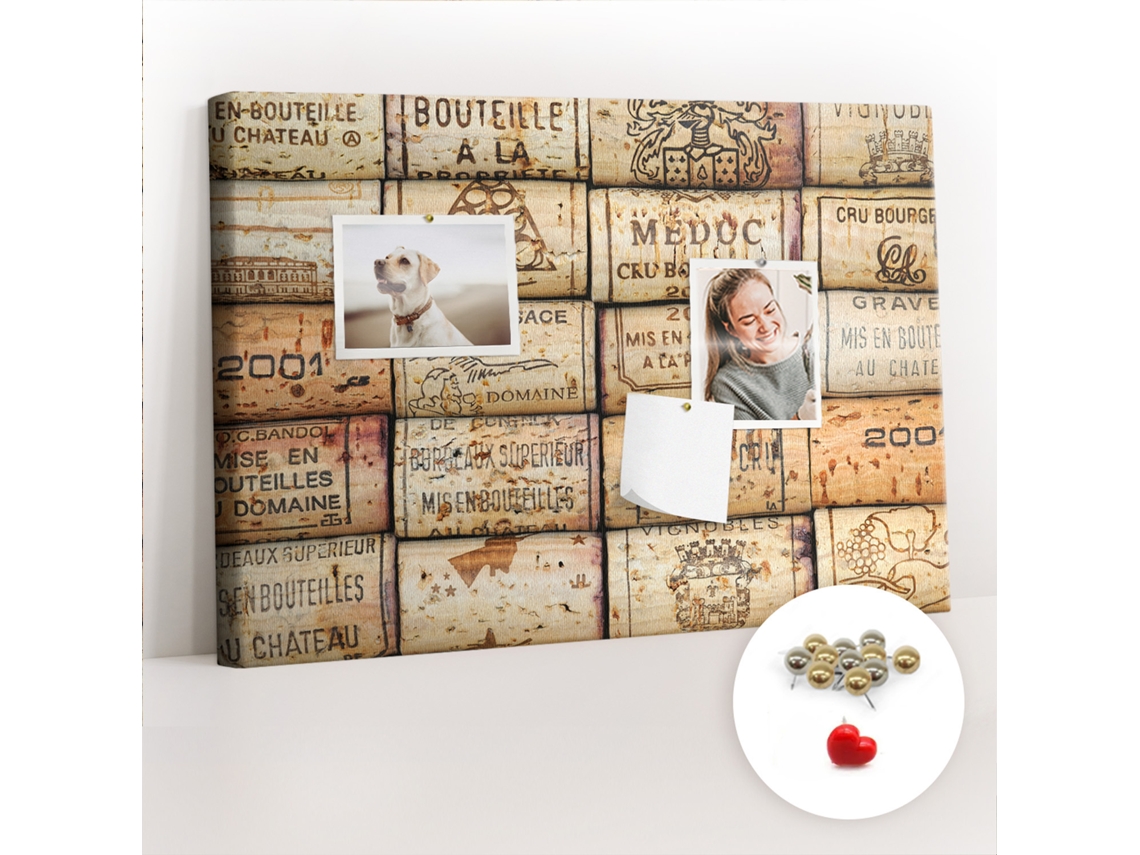 Painel De Cortiça Para Parede Rolhas De Vinho Para A Sala De Estar Espelharte (60x40 Cm)