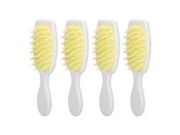 2026 4 Peças de Massager de Cabelo com Cabo Cerdas Suaves de Silicone Limpeza Profunda Cabelo Amarelo