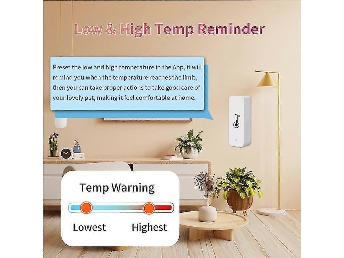Sensor De Temperatura E Umidade Zigbee, Monitor Inteligente De Temperatura E Umidade Com Alerta De Notificação Remota Por Aplicativo, Para Casa,