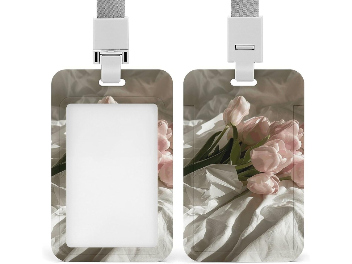 Porta Crachá Personalizado Com Estampa De Tulipa Vermelha, À Prova D Água, Protetor De Crachá, Ideal Funcionários