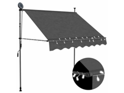 Vidaxl Toldo Retrátil Manual Com Led 200 Cm Antracite
