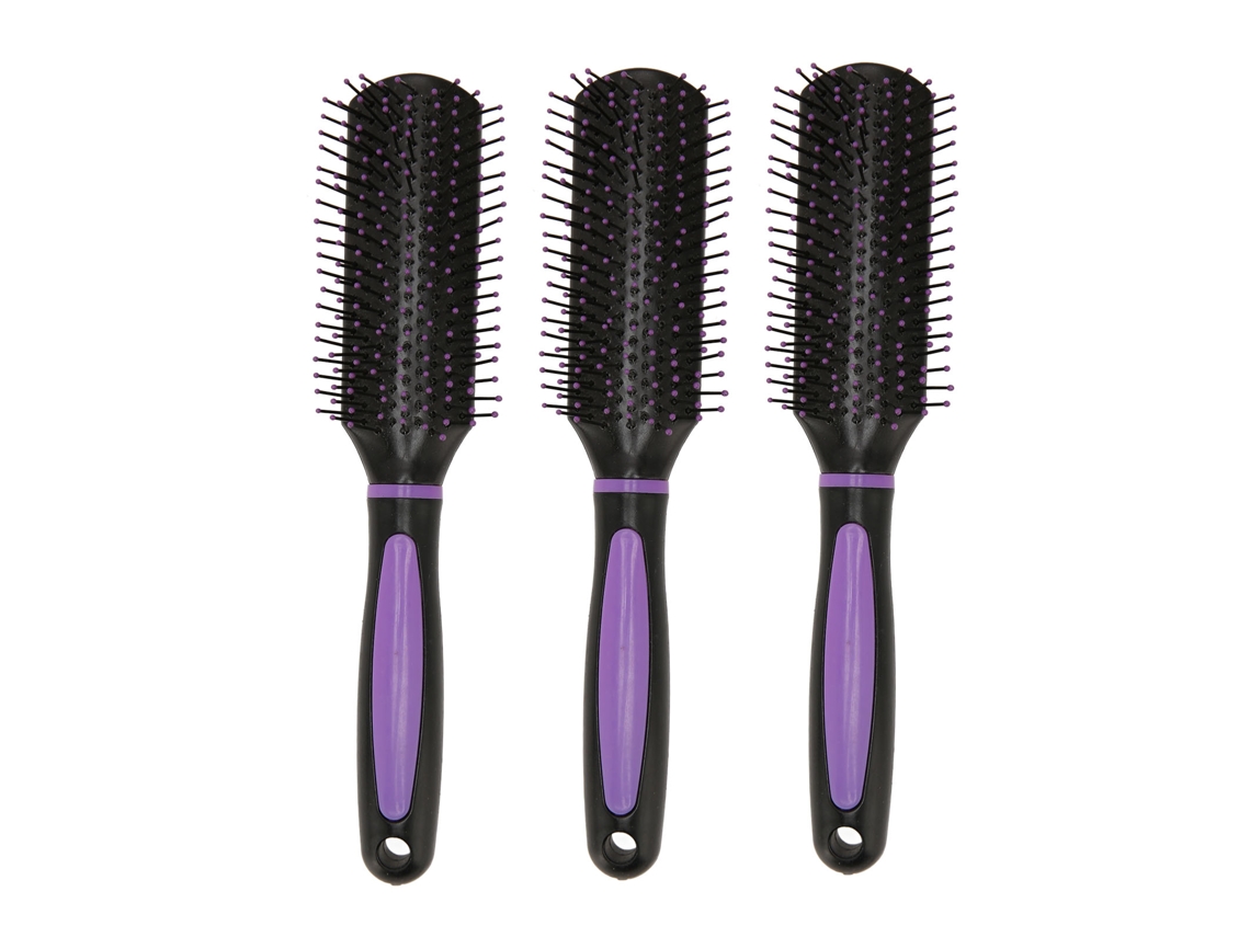 3pcs Pente De Cabelo Com 9 Fileiras Ventilado Para Desembaraçar, Modelar, Definir Cachos E Massagem No Couro Cabeludo