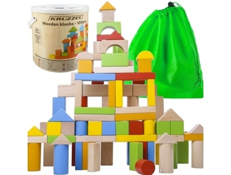 Wooden Blocks 100 Pcs. KRUZZEL 22666