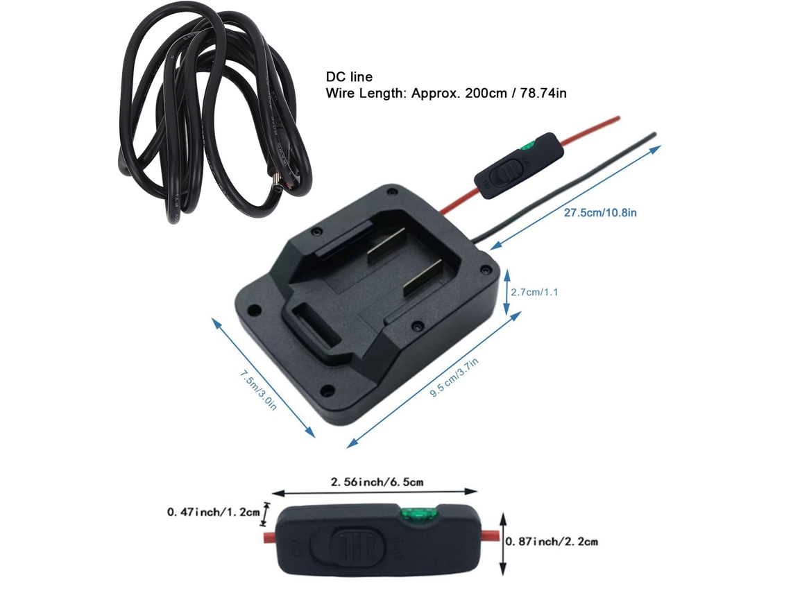 Conector Retangular De Energia Dc Satélite Com Fios