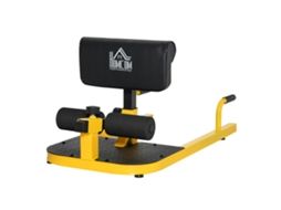 Sissy Squat 3 Em 1 Aço E Eva Cor Amarelo 50x97x56.5 Cm Homcom