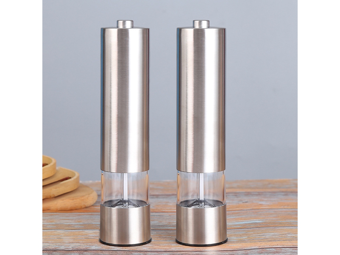 Conjunto De Moedor De Sal E Pimenta Automático Profissional Cooks Com Moagem Ajustável E Botão De Um Toque Para Moer Especiarias ( Aquaforge