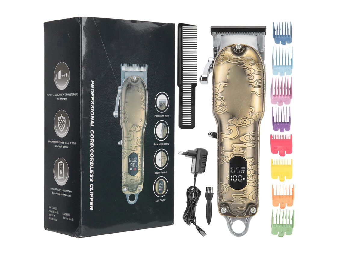 2026 set de Tesouras Elétricas para Cabelo Lcd Homem Cortador de Barba Cutter Oil Head 110 240veu Plug