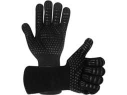 Luvas Resistentes Ao Calor 800°c Churrasco Cozinha Silicone Antiderrapante Churrasco Grelha Assado (preto)