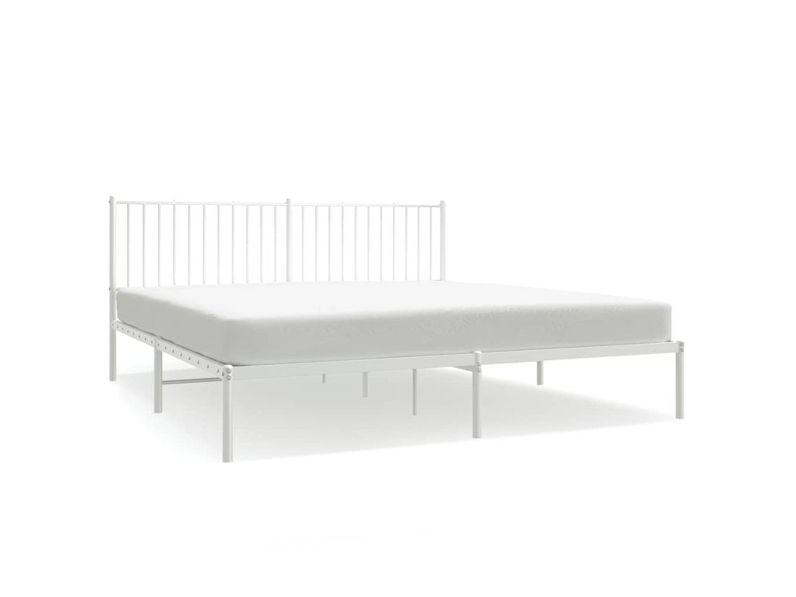 Bed Frame, Bed Frames Vidaxl Branco Aço (183 X 213 Cm)