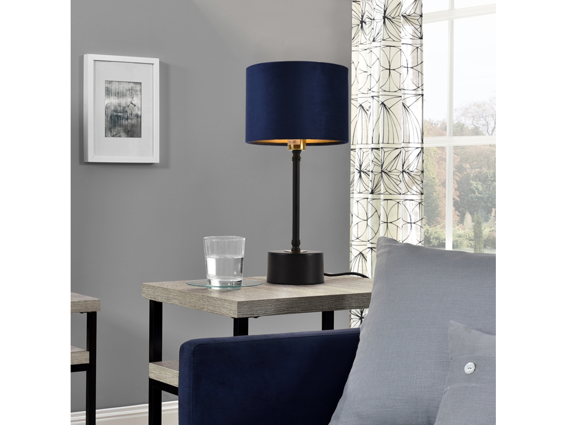Candeeiro de Mesa LUX.PRO Preto/Azul (40 W - E14)