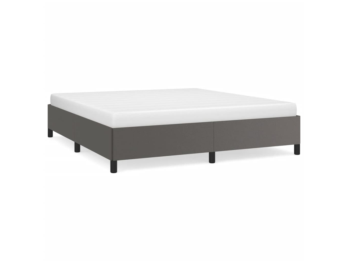 Bed Frame, Bed Frames Vidaxl Cinzeto Couro Artificial (160 X 200 Cm)