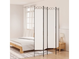 Vidaxl Biombo Com 4 Painéis 160x220 Cm Tecido Branco