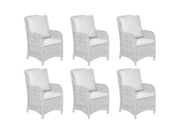 Conjunto De Capas Para Almofadas De Exterior Beliani Cascais De Poliéster Creme 47x50x7