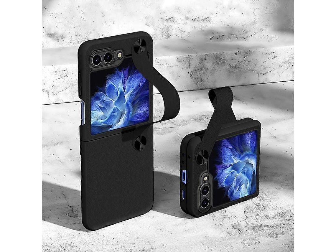 Capa De Couro Ultrafina Com Pulseira De Pc E Cobertura Total Para Samsung Galaxy Z Flip6