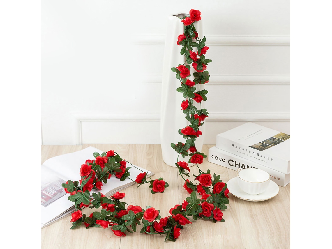 Treliça de Flor de Peônia Falsa Artificial Viva para Decoração de Sala e Casamento Vermelha