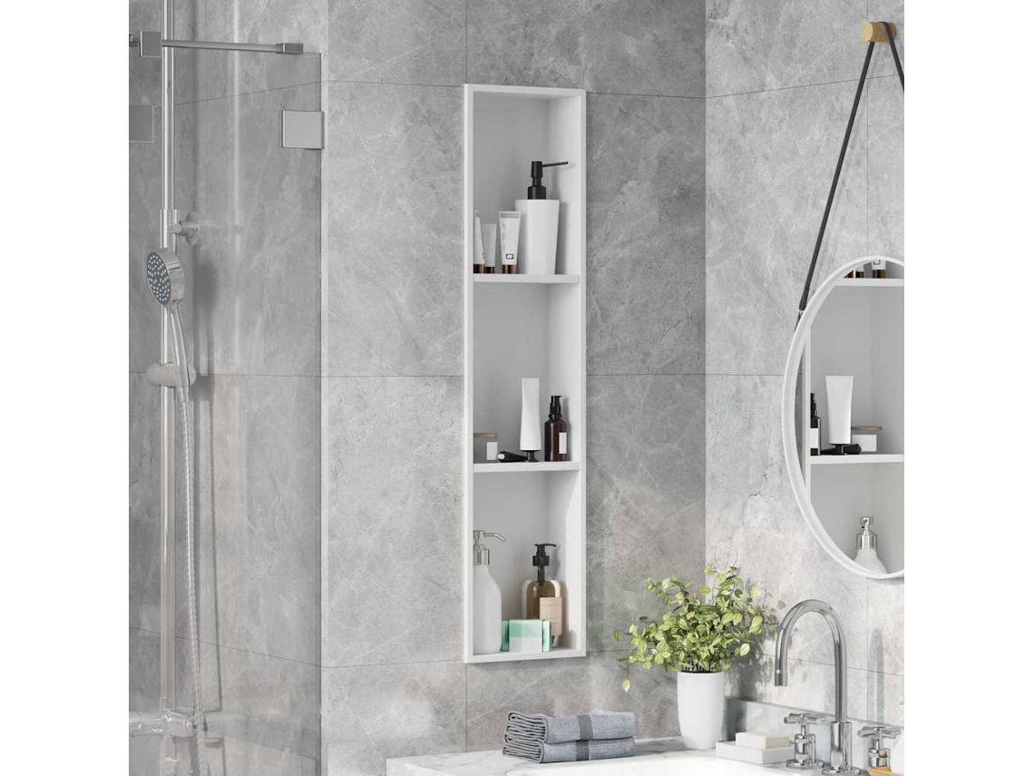 Vidaxl Nichos De Chuveiro Branco 90 X 20 X 9,5 Cm Aço Inoxidável