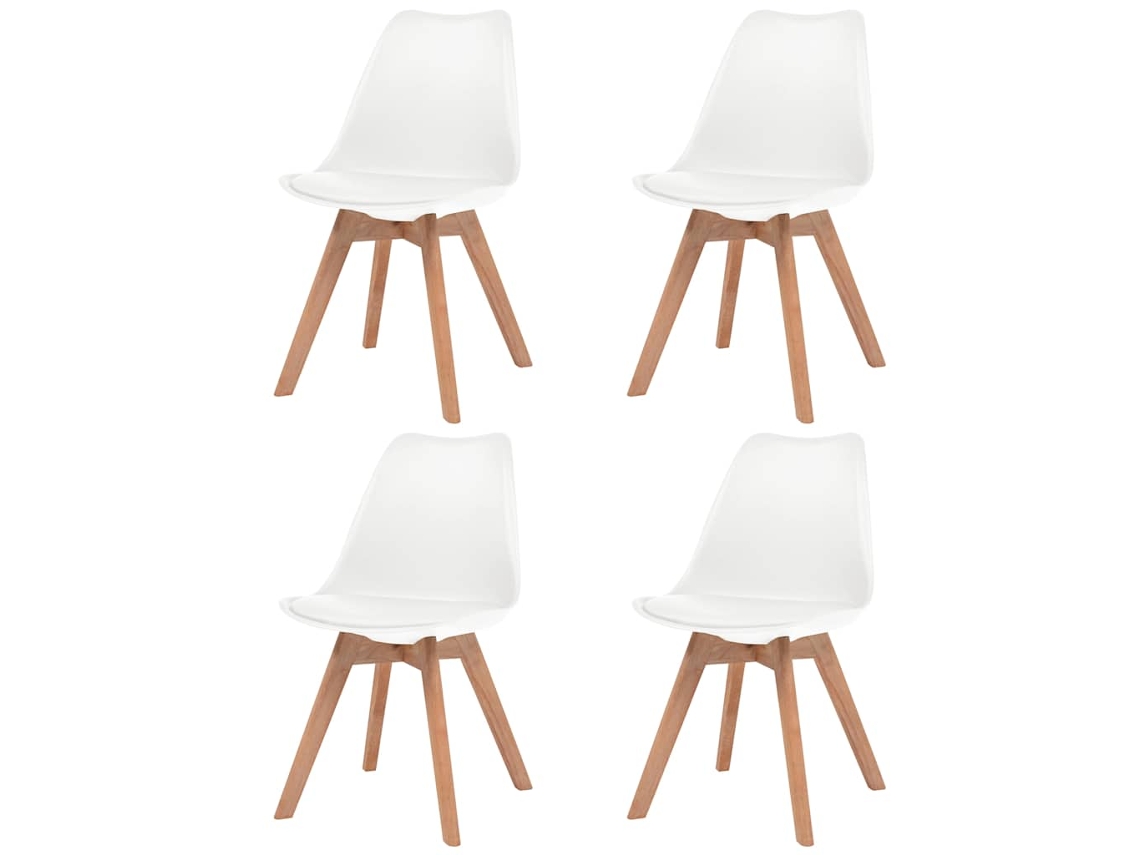 Vidaxl Cadeiras De Jantar 4 Pcs Plástico Branco