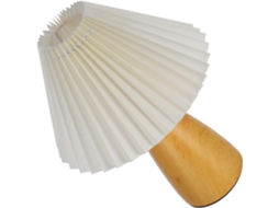 Luminária Noturna De Madeira Com Alimentação Usb E Cúpula Tecido, Pequena E Resistente, Ideal Para Decoração De
