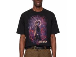 Rockinstone John Wick Neon Halo Recolor Black Adult T-shirt Size:s