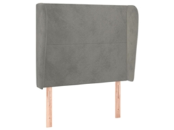 Cabeceira de Cama com Abas de Veludo Cinzento Claro MAISON EXCLUSIVE (93x23x118/128 cm)