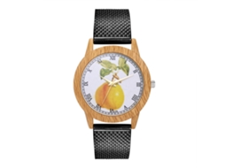 Reloj De Pulsera De Cuarzo Zhoulianfa Con Correa De Malla Negra T75-f Para Hombre Y Mujer