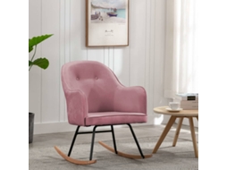 Vidaxl Cadeira De Baloiço Veludo Rosa