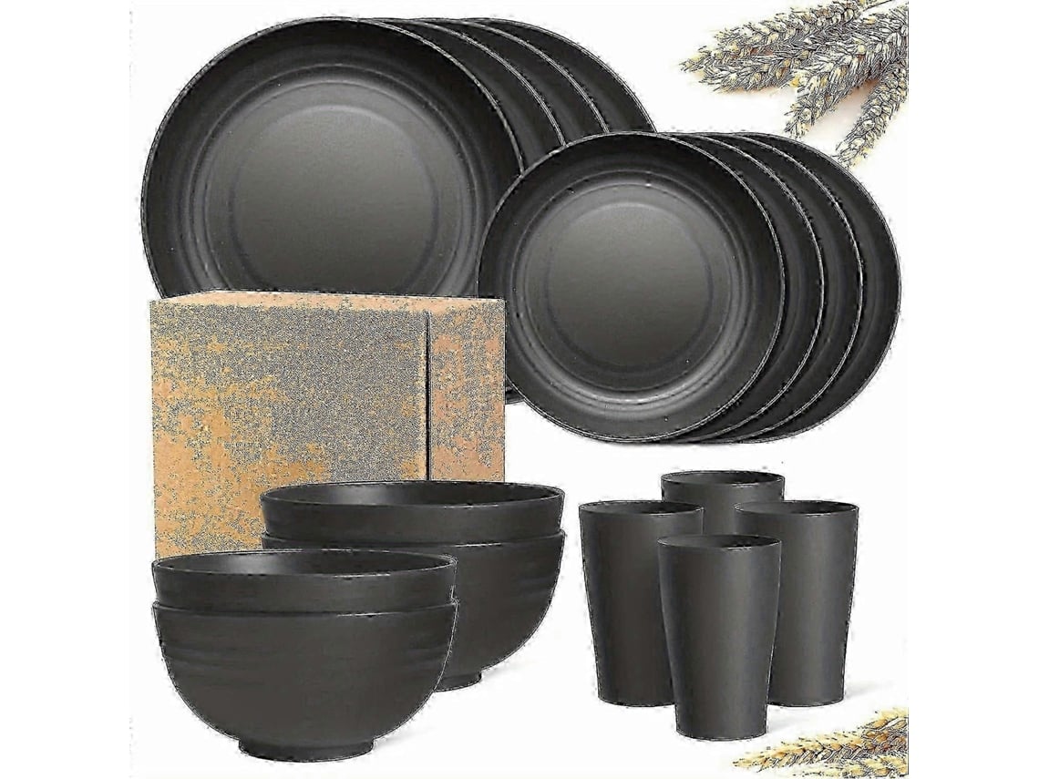 16pcs Wheat Straw Dinnerware Tableware Set