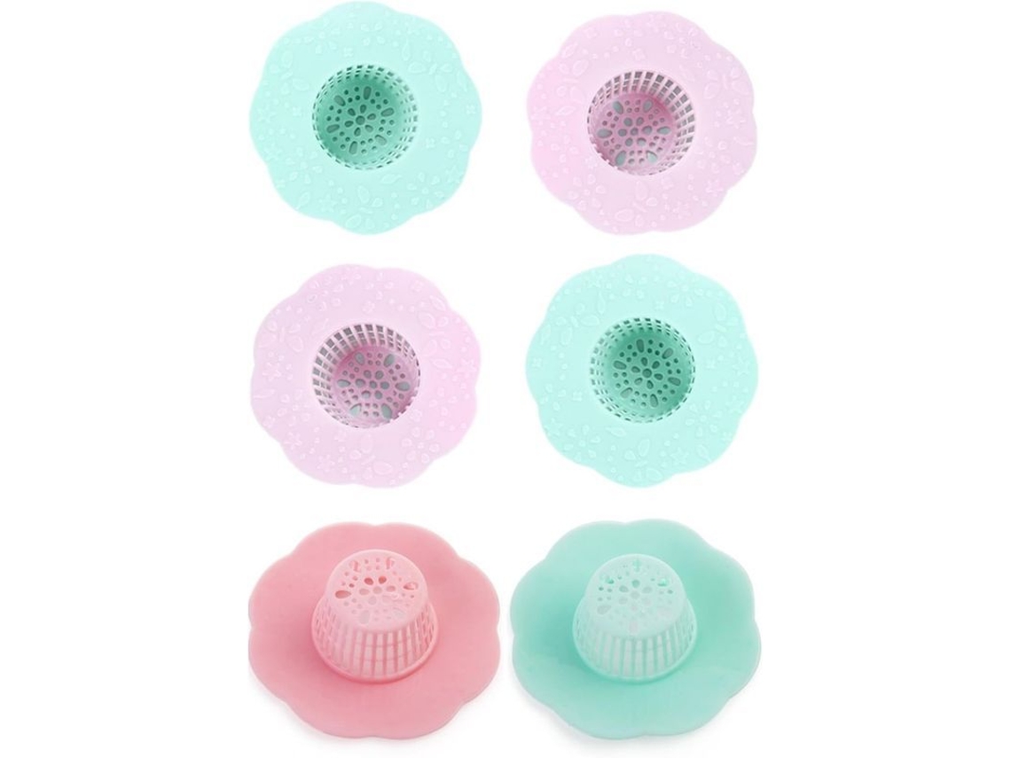 2026 protector de Desagüe de Silicona Floral 6 Peças para Lavabo, Cazacabellos Anti obstrução Reutilizável