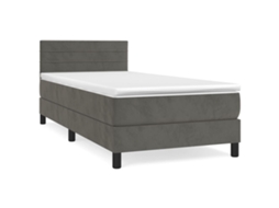 Cama com Molas/colchão 80x200 Cm Veludo Cinza escuro MAISON EXCLUSIVE
