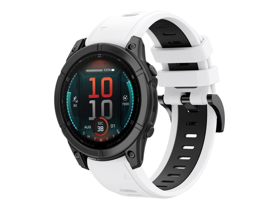 Bracelete para Garmin Fenix e Silicone Esportivo Duas Cores Branco + Parte Traseira XIAOMOYU (22mm)