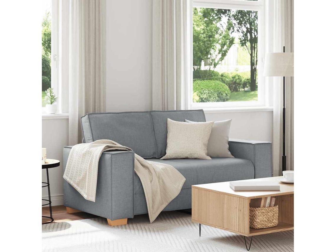 Vidaxl Sofá De 2 Lugares Cinza Claro 160x78x84 Cm Tecido