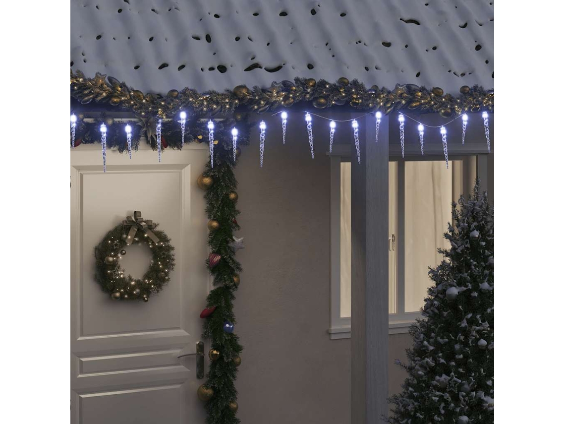 Vidaxl Luz De Natal Em Formato De Pingente 200 Leds Branco Frio 20 M Pvc Acrílico