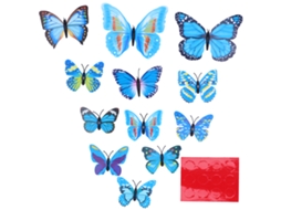 Stickers Borboletas 3d LAXISCREED Decor Sala Azul