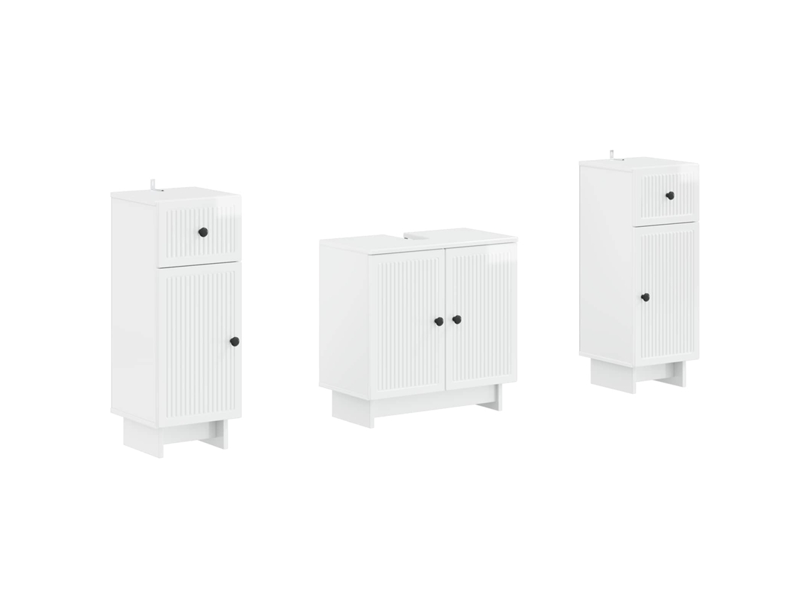 Vidaxl Conjunto De Armário De Banheiro Com 2 Peças Ede
