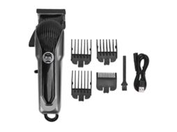 Máquina De Cortar Cabelo Elétrica Profissional Para Homens 4 Velocidades 2000mah Com 4 Pentes Guias Prata