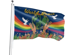 Bandeiras da Paz para Uso Externo Bandeira com o Símbolo da Paz Bandeira para Uso Interno Externo, 3 X 5 M, Ao CHABERLU