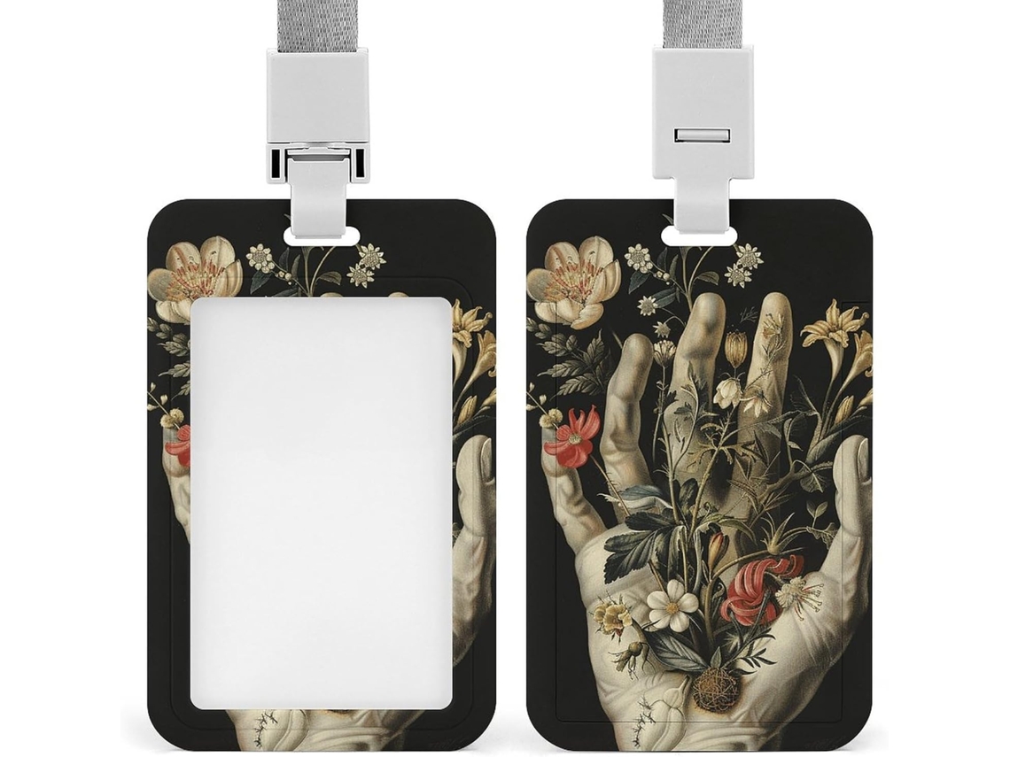 Porta Crachá Com Cordão, Porta Crachá Floral, Porta Crachá, Capa Protetora Vertical