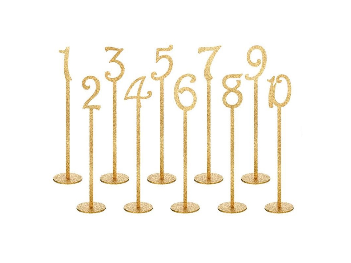 Números De Mesa De Madeira Ouro/prata 1-10/1-20 Para Casamentos, Festas E Aniversários Jm02087