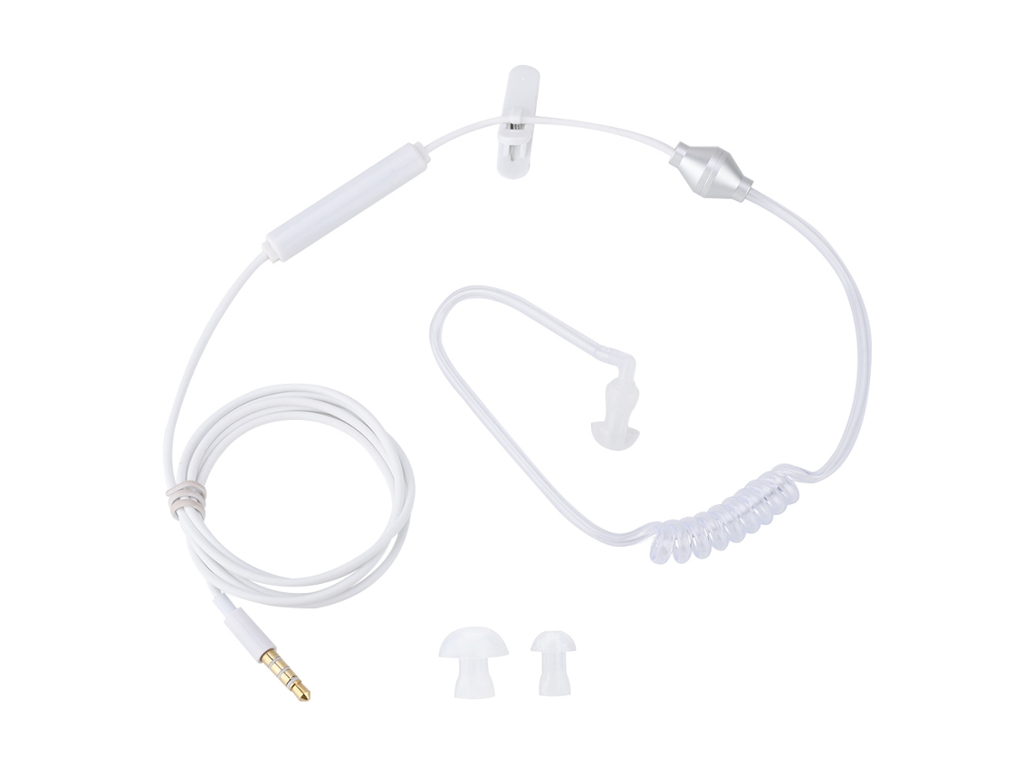 Aetheria fone de Ouvido Intra auricular com Tubo de Ar, Microfone, Compatível com Ios e Android Branco