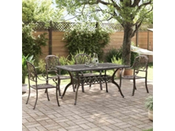 Vidaxl 5 Pcs Conjunto De Jantar Para Jardim Alumínio Fundido Bronze