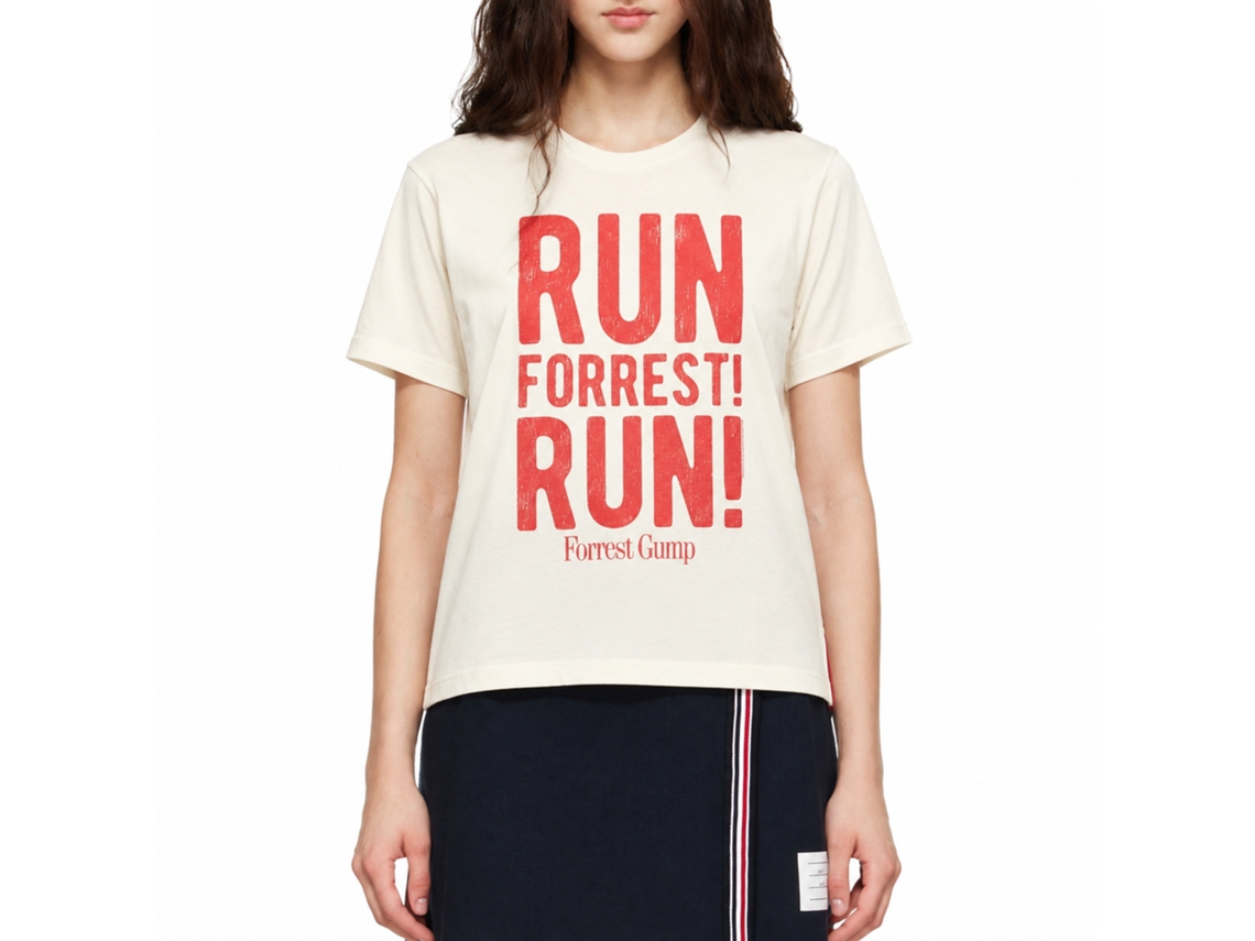 Rockinstone Forrest Gump Run Forrest Run Solid Natural Adult T-shirt Size:xxl