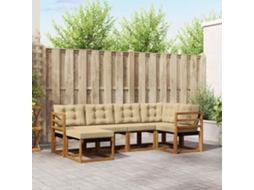 Vidaxl Conjunto De Sofás Para Exterior 6 Pcs Natural E Bege
