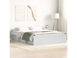 Vidaxl Estrutura de Cama 140x190 Cm Branco