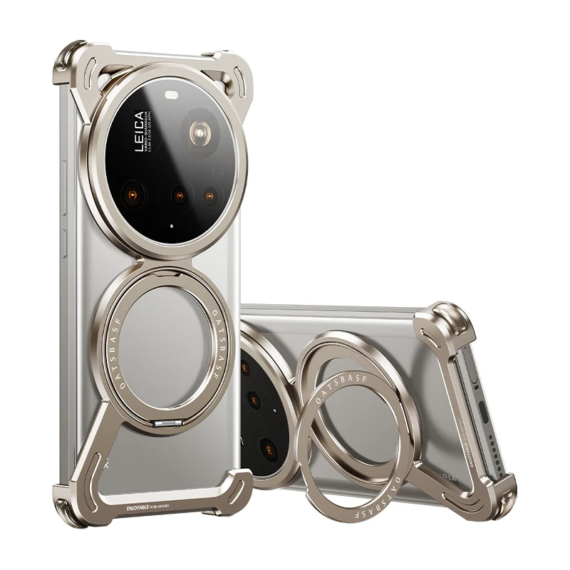 Capa Para Celular Xiaomi 15 Pro (titânio) Com Suporte Magnético Giratório De 360°