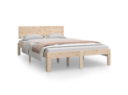 Bed Frame, Bed Frames Vidaxl Marrom Madeira (120 X 190 Cm)